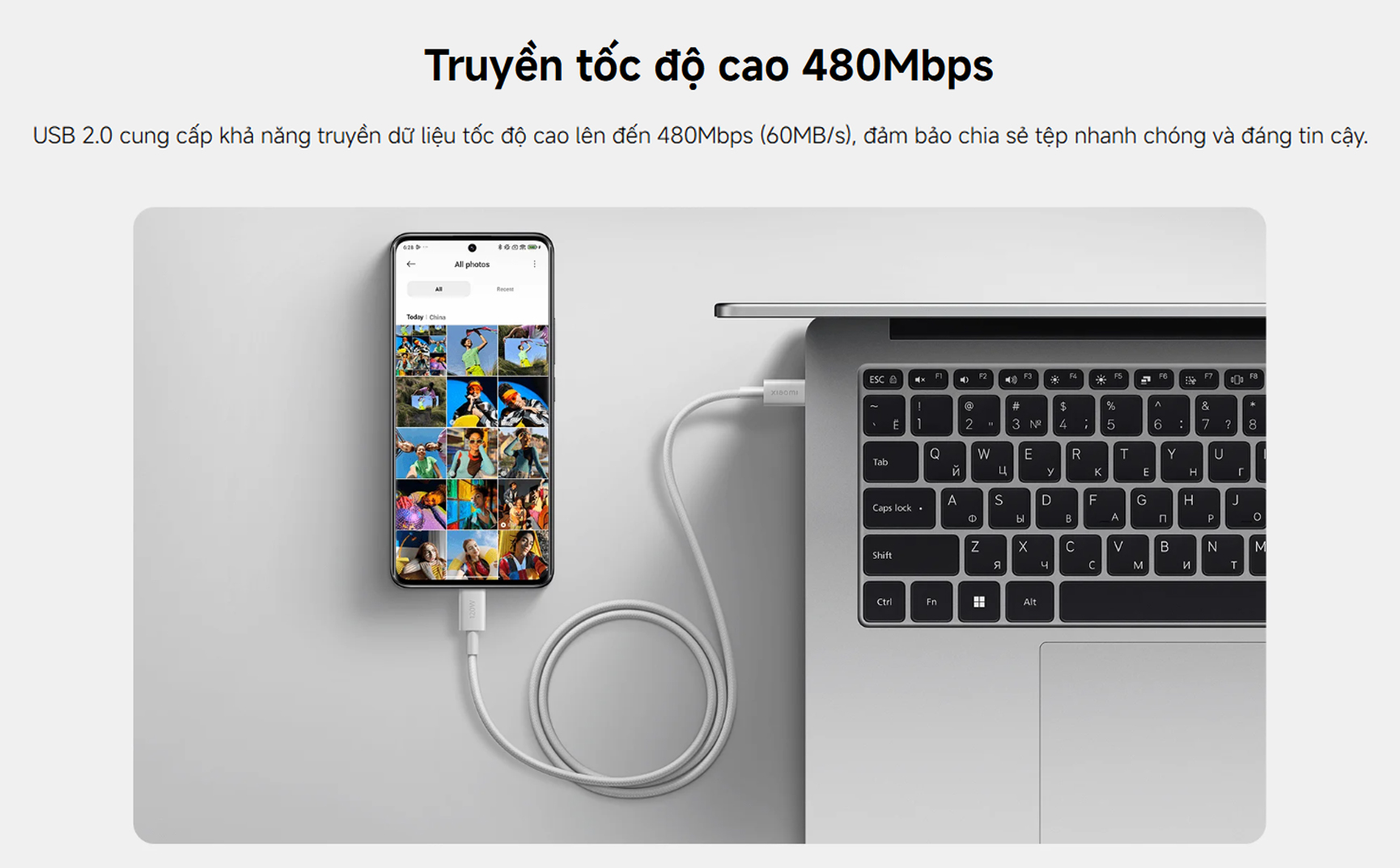 Day cap boc du Xiaomi 6A USB C to USB C dai 2m bigmivn 2