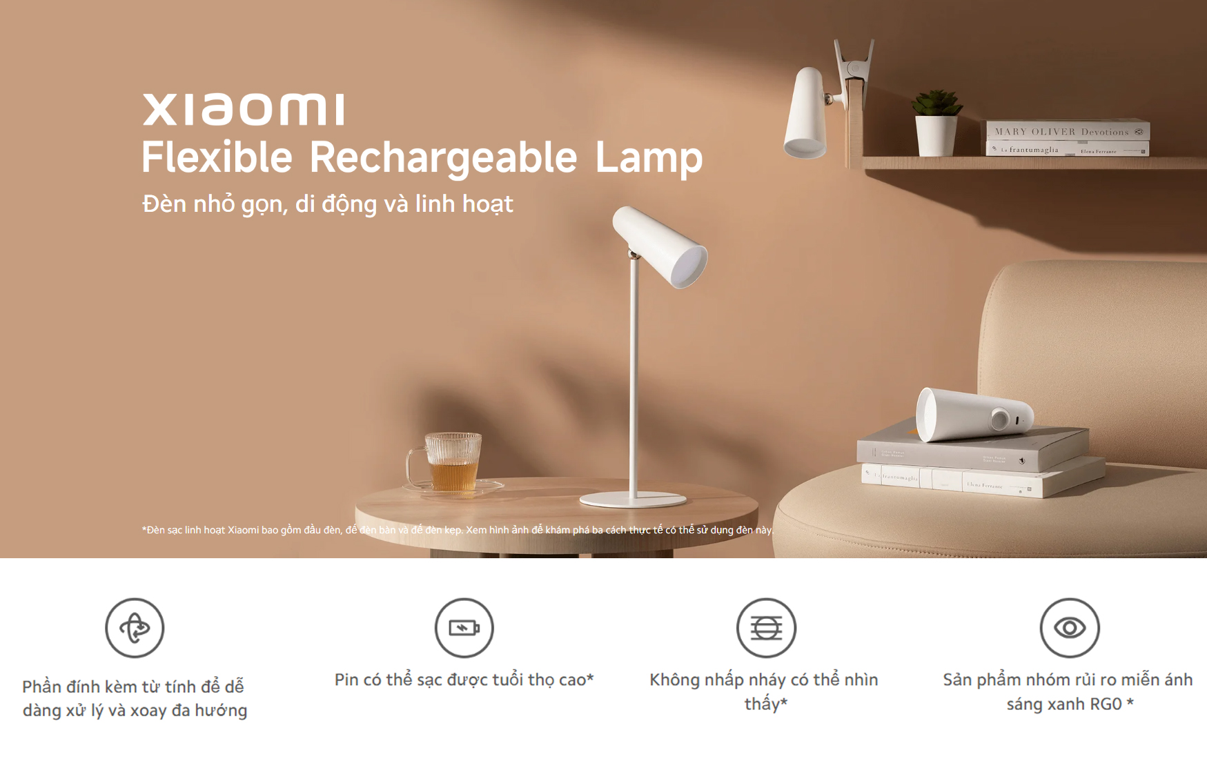 Đèn tích điện để bàn Xiaomi Flexible Rechargeable Lamp bigmivn