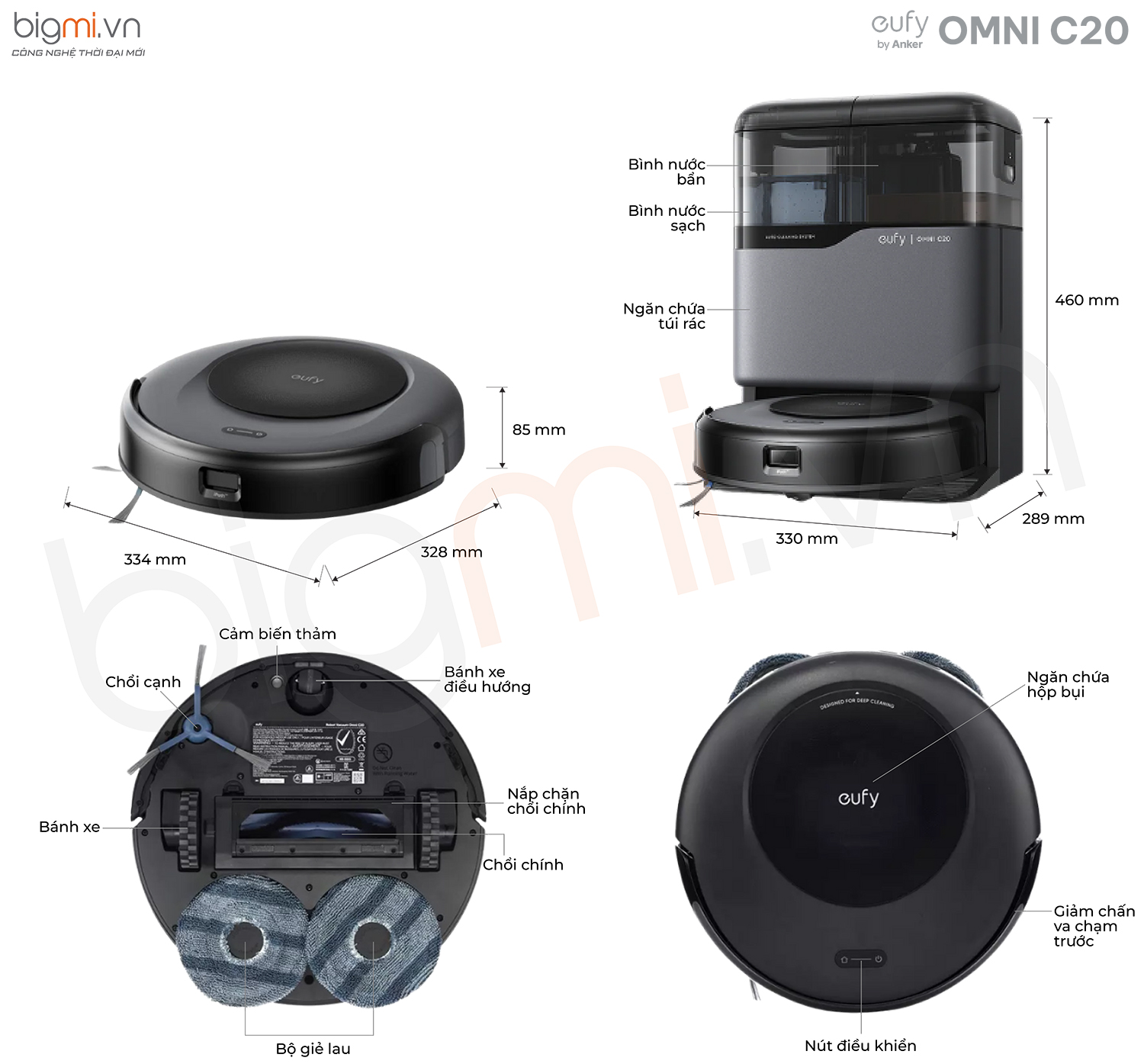 Robot hút bụi lau nhà Eufy Omni C20 2 HDSD Eufy Omni C20