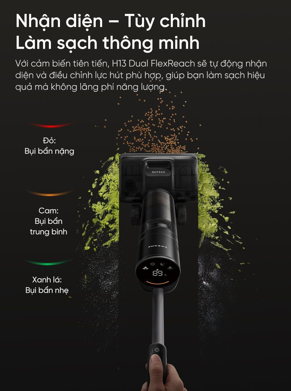 May hut bui lau nha kho uot Dreame H13 Dual FlexReach bigmivn 9