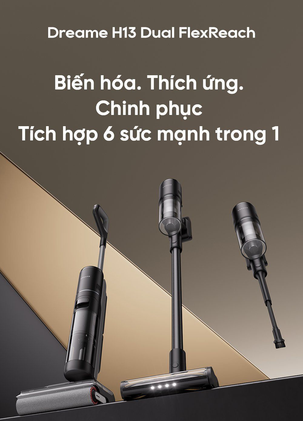 Máy hút bụi lau nhà khô, ướt Dreame H13 Dual FlexReach bigmivn