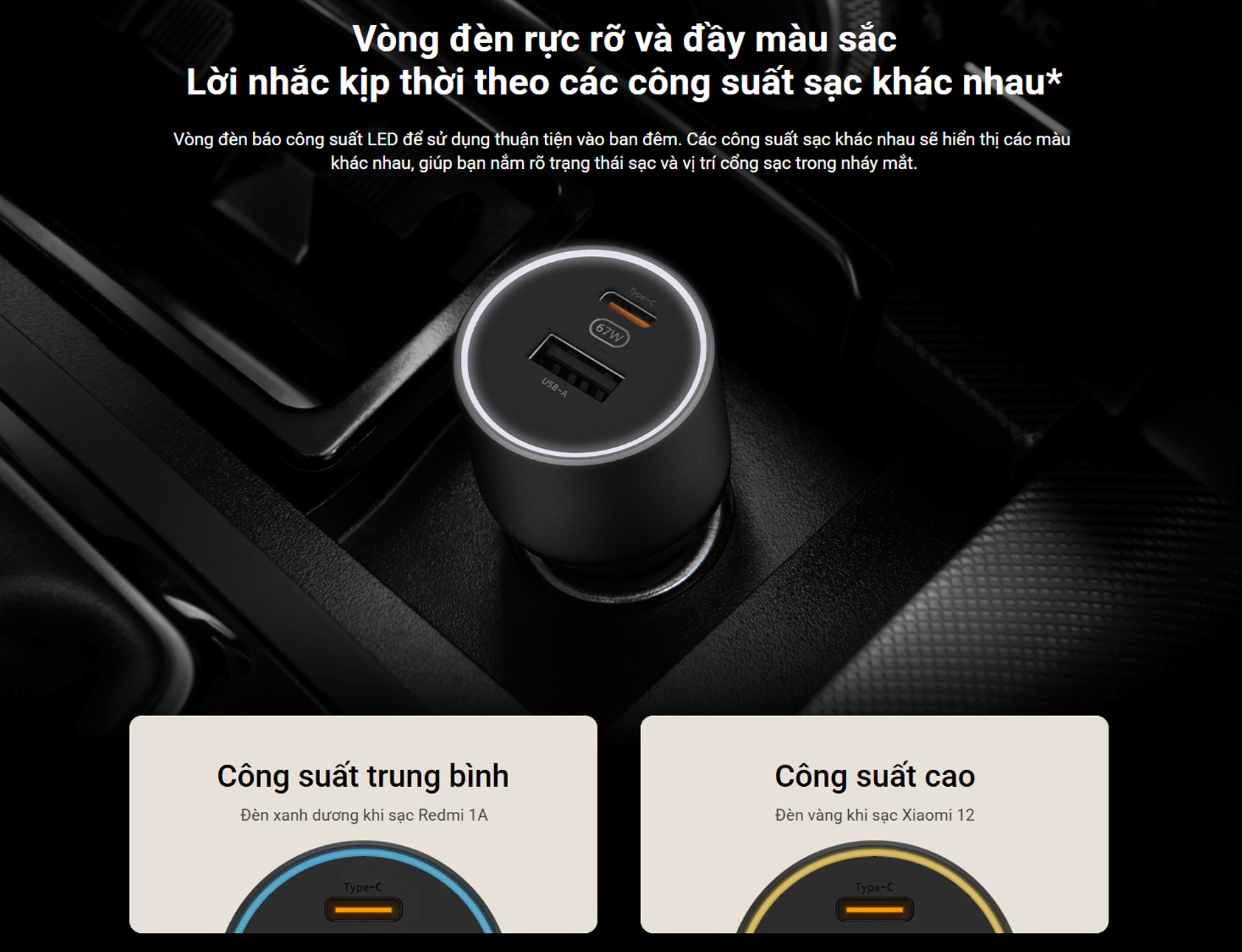 Tau sac xe hoi Xiaomi 67W Car Charger 1A1C bigmivn 1
