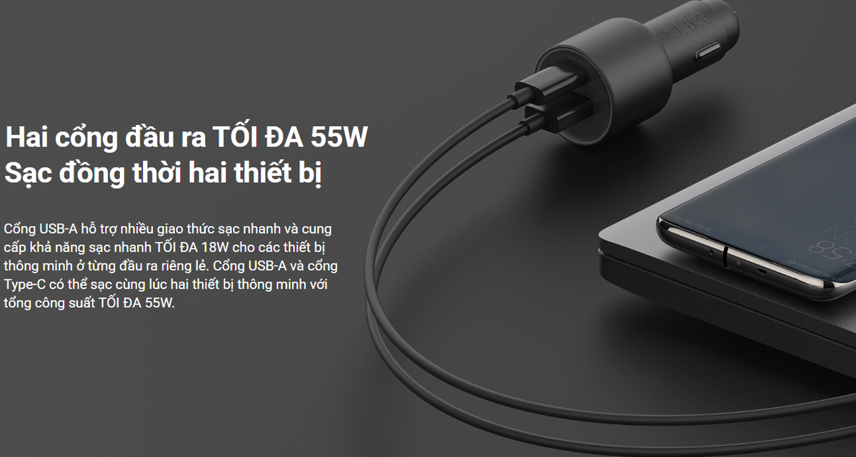 Tau sac xe hoi Xiaomi 67W Car Charger 1A1C bigmivn 5