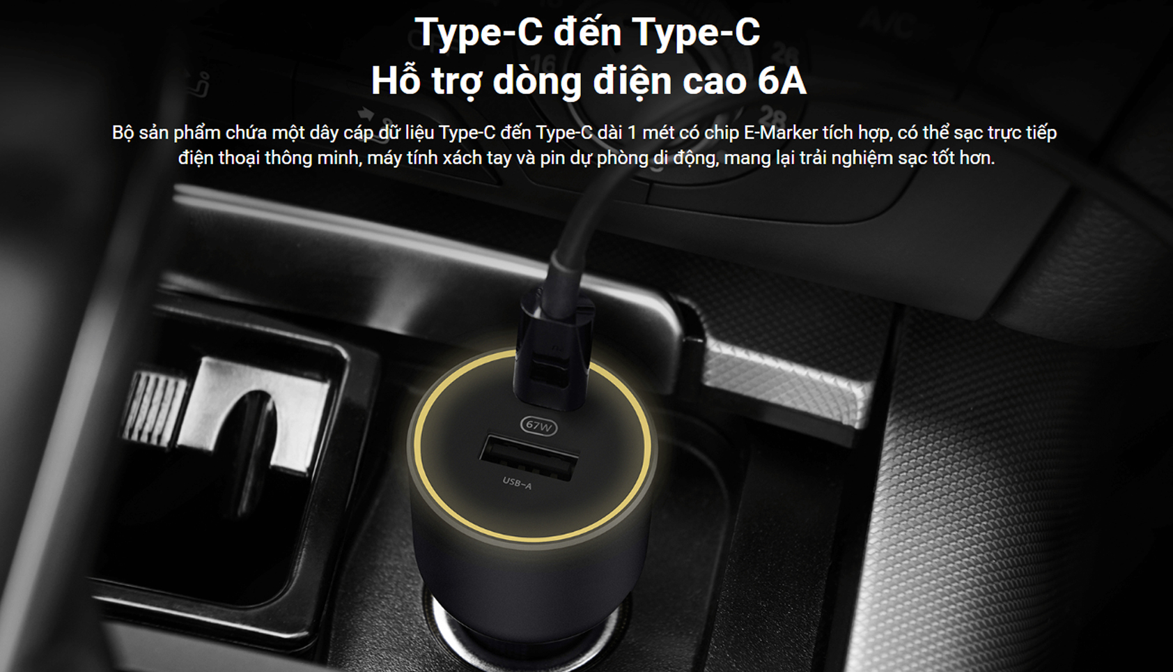 Tau sac xe hoi Xiaomi 67W Car Charger 1A1C bigmivn 6