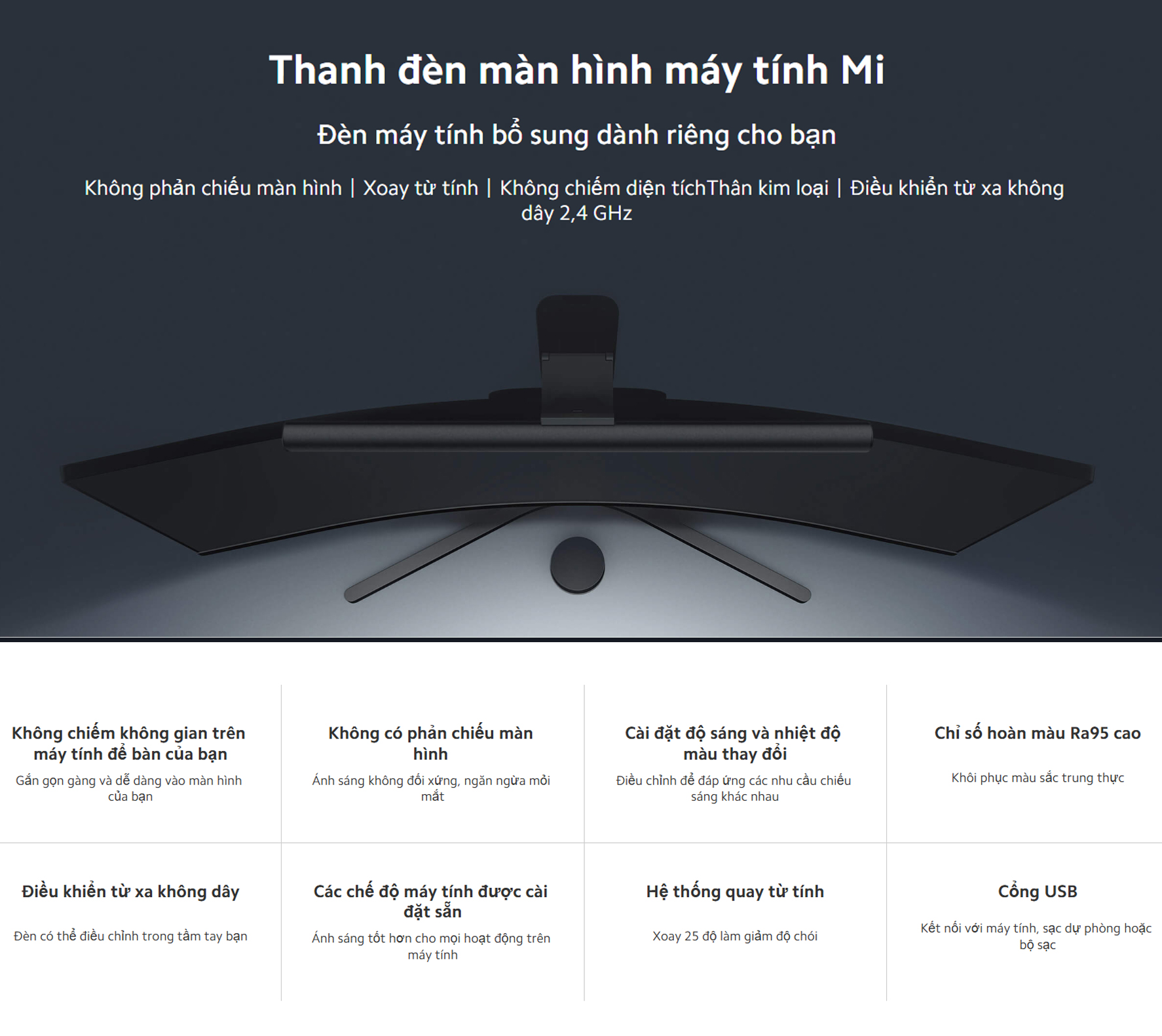 Den thanh may tinh Xiaomi Mi Computer Monitor Light Bar BHR4838GL bigmivn