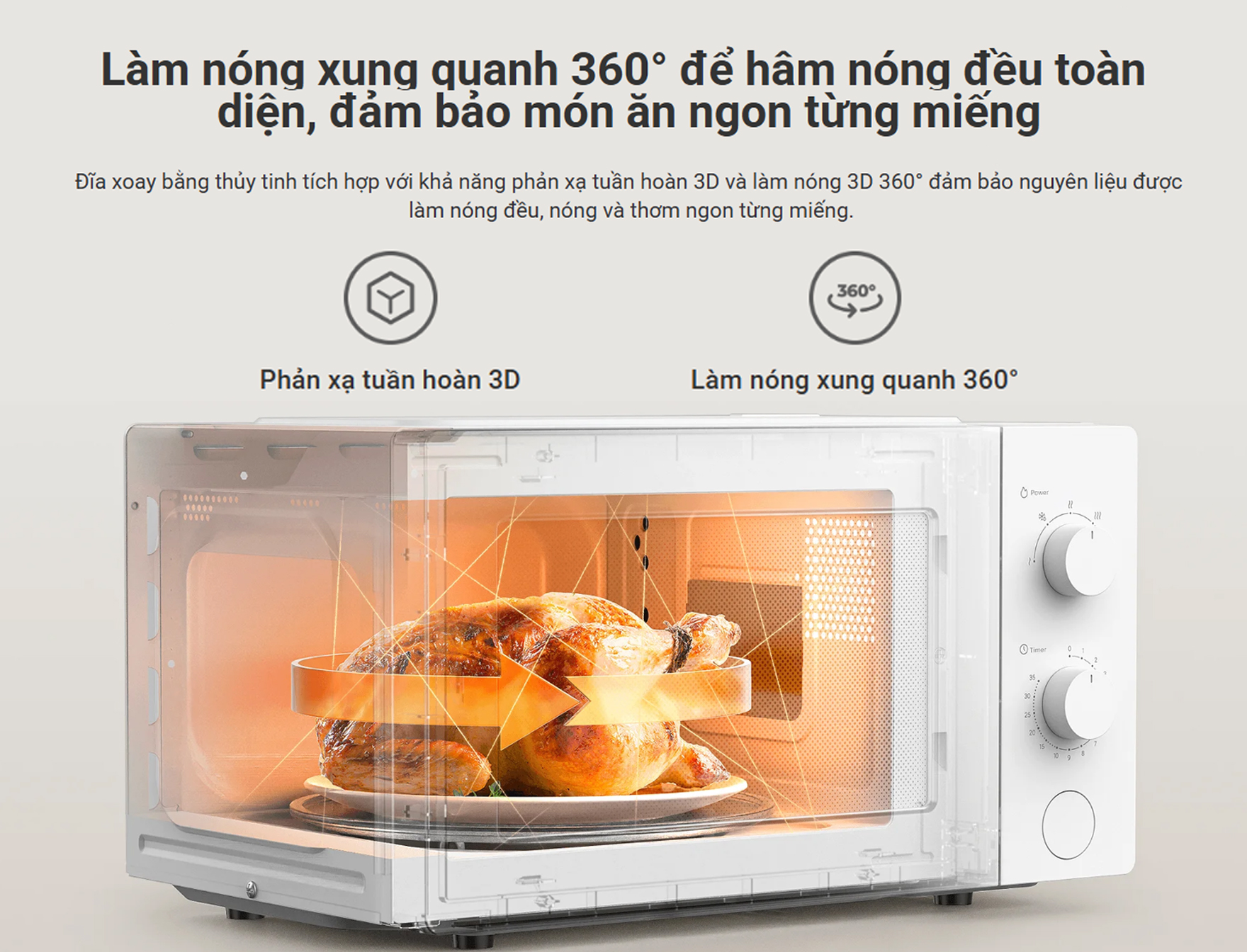 Lò vi sóng Xiaomi 20L Microwave Oven MWB010-2A - Chính hãng 4 Lo vi song Xiaomi 20L Microwave Oven MWB010 2A bigmivn 3