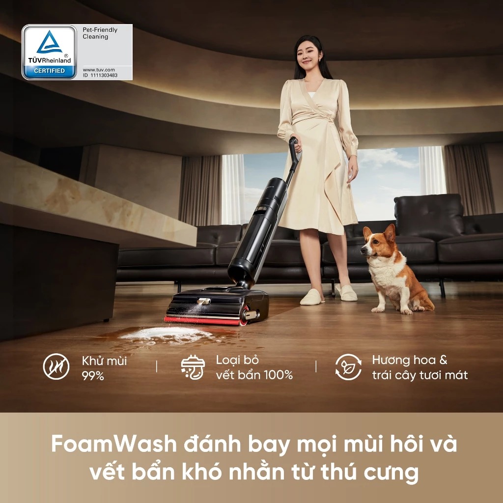 Máy hút bụi lau nhà khô ướt Dreame H15 Pro Foamwash (9) May hut bui lau nha kho uot Dreame H15 Pro Foamwash 9