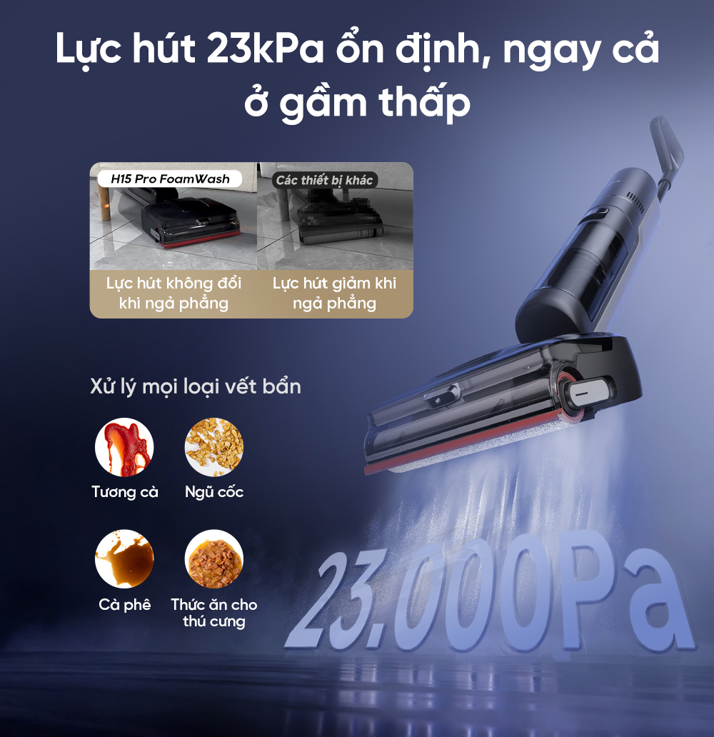 Máy hút bụi lau nhà khô ướt Dreame H15 Pro Foamwash - Chính hãng 6 May hut bui lau nha kho uot Dreame H15 Pro Foamwash bigmivn 4