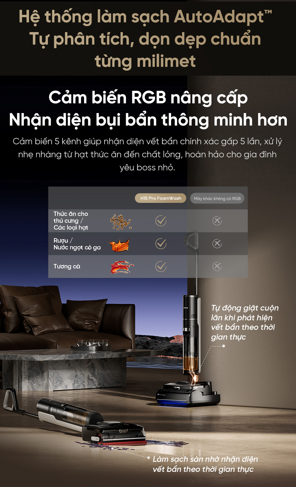 Máy hút bụi lau nhà khô ướt Dreame H15 Pro Foamwash - Chính hãng 7 May hut bui lau nha kho uot Dreame H15 Pro Foamwash bigmivn 5