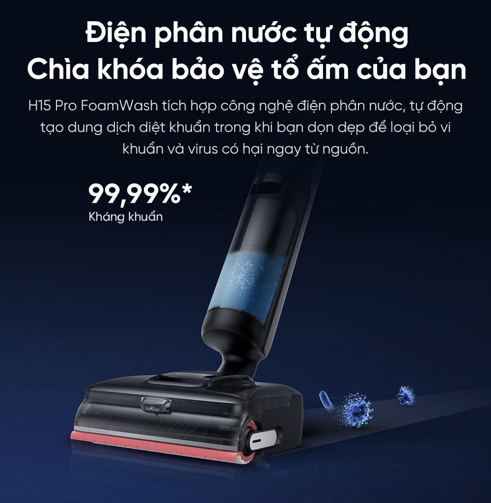 Máy hút bụi lau nhà khô ướt Dreame H15 Pro Foamwash - Chính hãng 13 May hut bui lau nha kho uot Dreame H15 Pro Foamwash bigmivn 9
