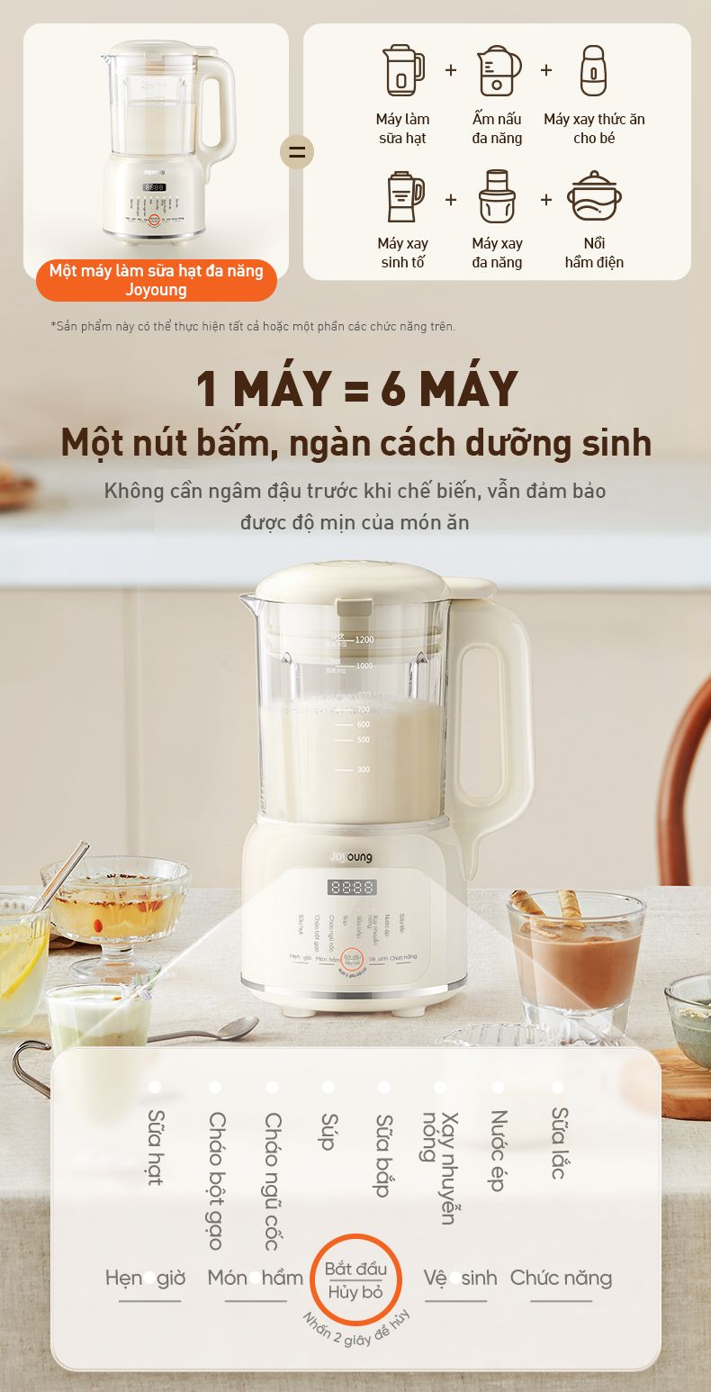 Máy làm sữa hạt Joyoung JSM-135 dung tích 1.2L | Công suất 400W - Chính hãng 10 May lam sua hat Joyoung JSM 135 dung tich 1.2L bigmivn 11