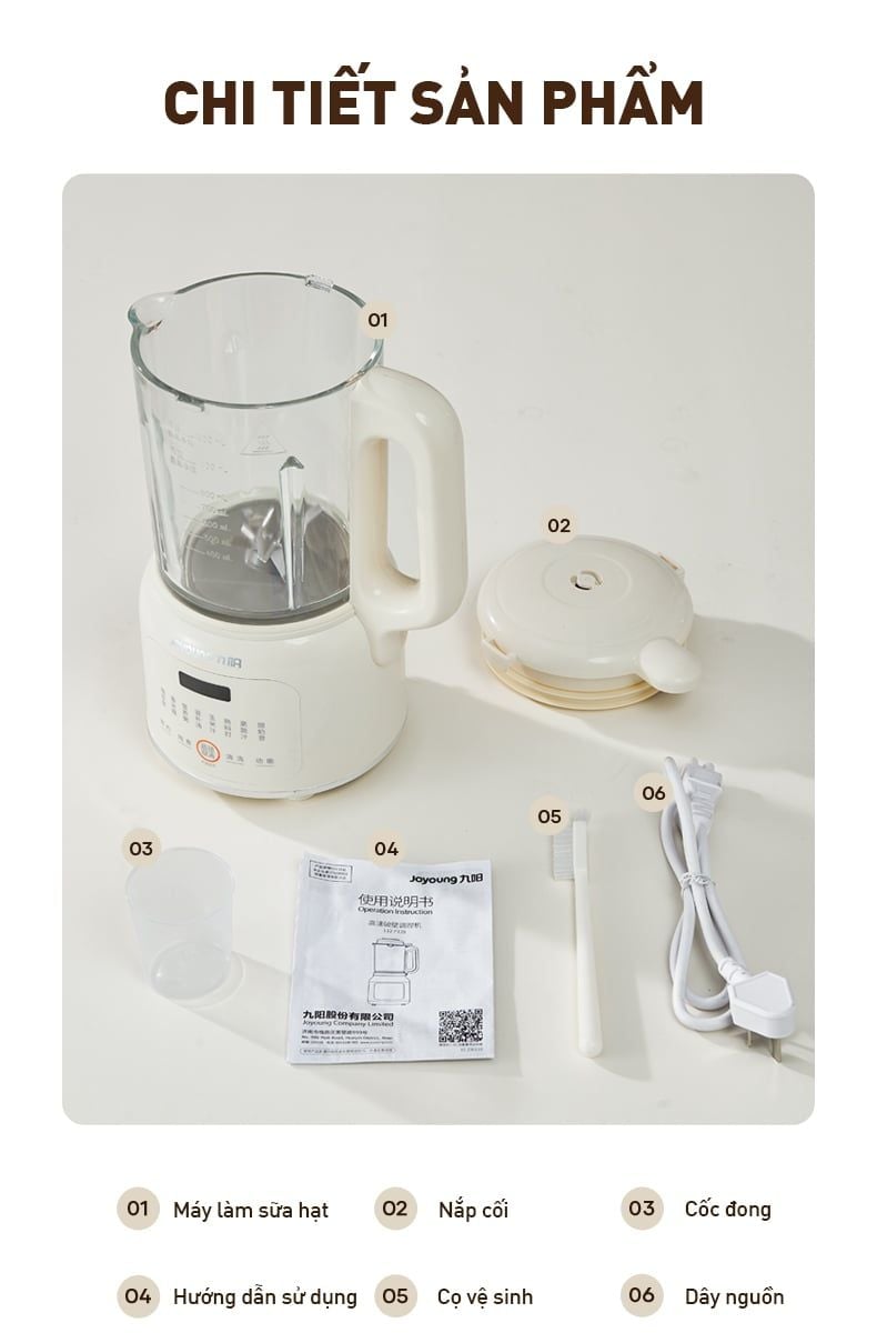 Máy làm sữa hạt Joyoung JSM-135 dung tích 1.2L | Công suất 400W - Chính hãng 15 May lam sua hat Joyoung JSM 135 dung tich 1.2L bigmivn 13