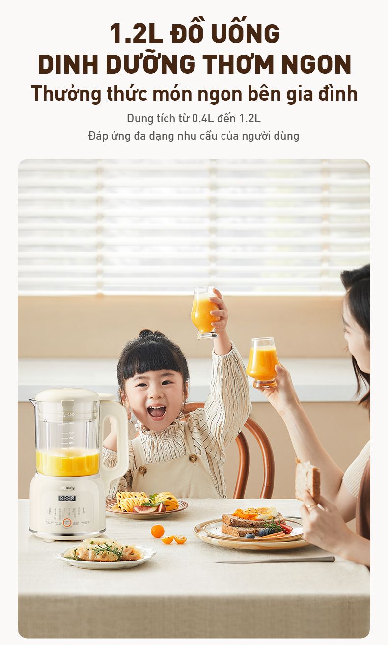 Máy làm sữa hạt Joyoung JSM-135 dung tích 1.2L | Công suất 400W - Chính hãng 5 May lam sua hat Joyoung JSM 135 dung tich 1.2L bigmivn 3