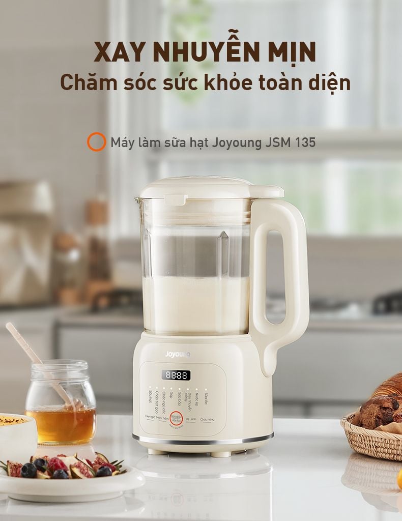 Máy làm sữa hạt Joyoung JSM-135 dung tích 1.2L | Công suất 400W - Chính hãng 2 May lam sua hat Joyoung JSM 135 dung tich 1.2L bigmivn