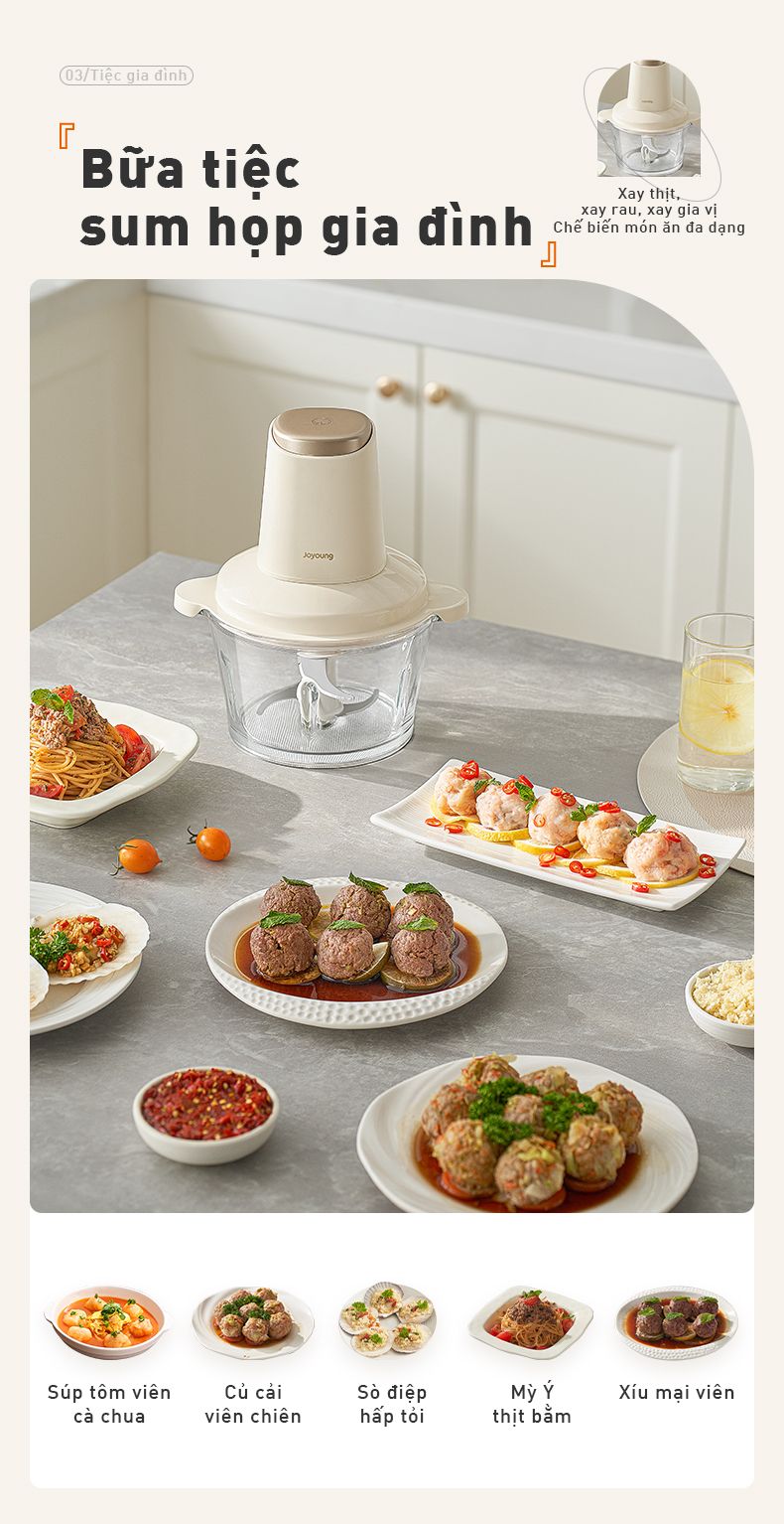 Máy xay thực phẩm Joyoung JFC-305 | Dung tích 1.8L | Công suất 300W - Chính hãng 11 May xay thuc pham Joyoung JFC 305 bigmivn 10