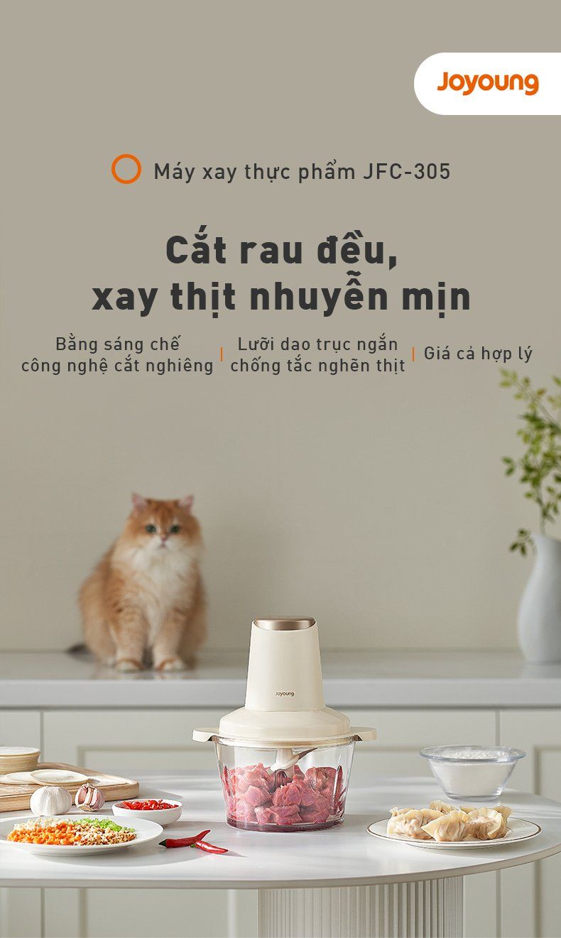 Máy xay thực phẩm Joyoung JFC-305 | Dung tích 1.8L | Công suất 300W - Chính hãng 2 May xay thuc pham Joyoung JFC 305 bigmivn