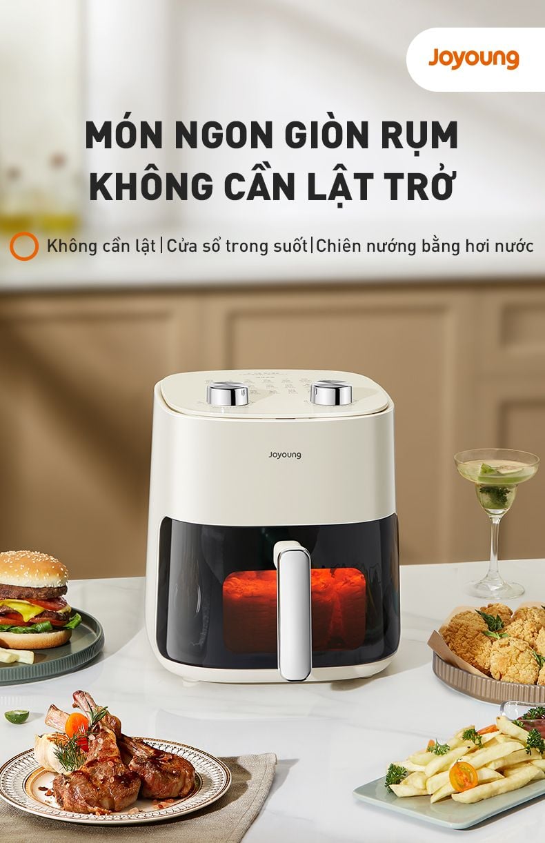 Nồi chiên không dầu 5L Joyoung JAF-565 | Công suất 1500W | Điều khiển núm xoay - Chính hãng 2 Noi chien khong dau 5L Joyoung JAF 565 bigmivn