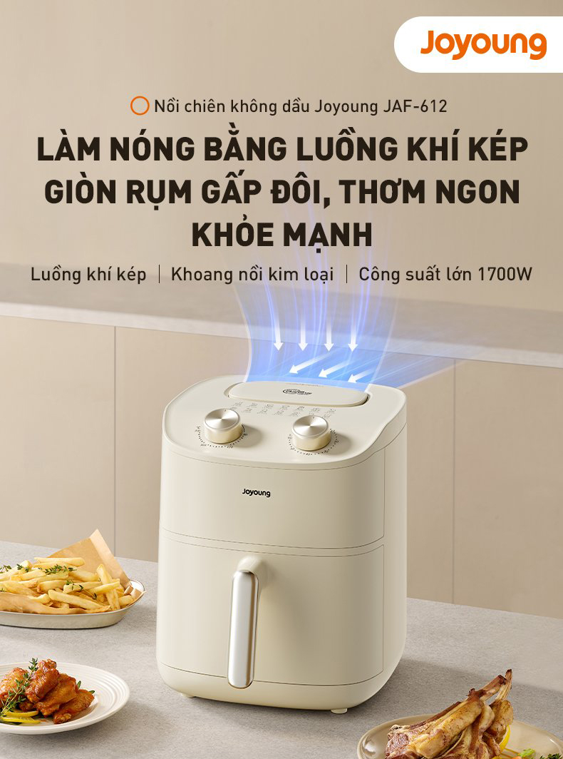 Noi chien khong dau 6L Joyoung JAF 612 Cong suat 1700W bigmivn