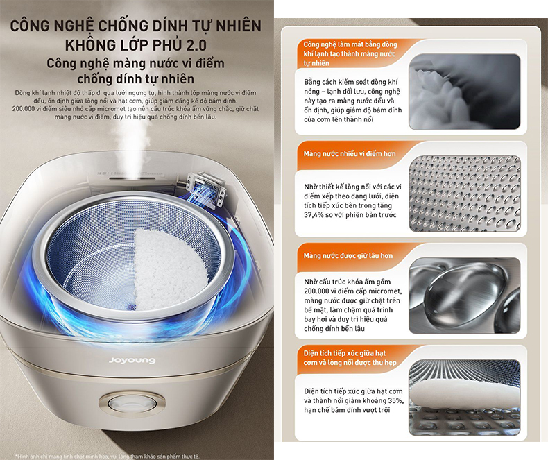 Nồi cơm điện tử 1.8L Joyoung JNRC-502 | Công suất 860W | Chống dính tự nhiên - Chính hãng 6 Noi com dien tu 1.8L Joyoung JNRC 502 bigmivn 3