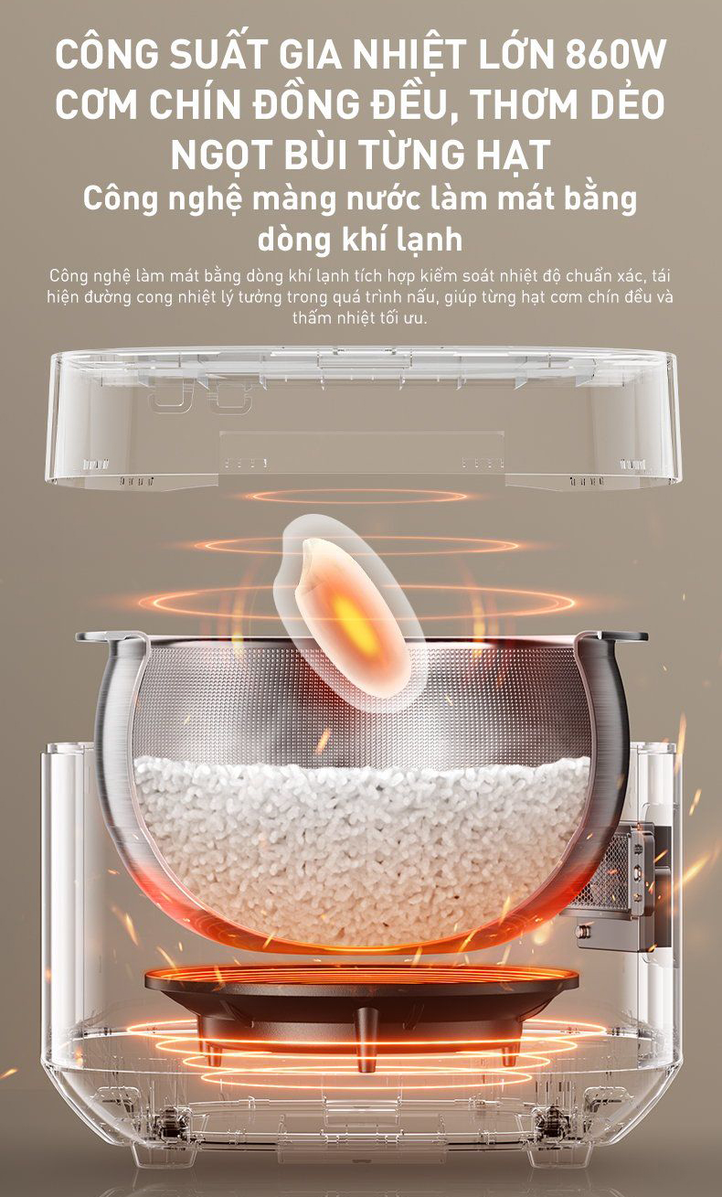 Nồi cơm điện tử 1.8L Joyoung JNRC-502 | Công suất 860W | Chống dính tự nhiên - Chính hãng 8 Noi com dien tu 1.8L Joyoung JNRC 502 bigmivn 6