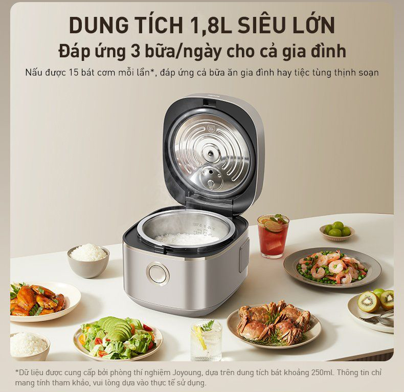 Nồi cơm điện tử 1.8L Joyoung JNRC-502 | Công suất 860W | Chống dính tự nhiên - Chính hãng 11 Noi com dien tu 1.8L Joyoung JNRC 502 bigmivn 9