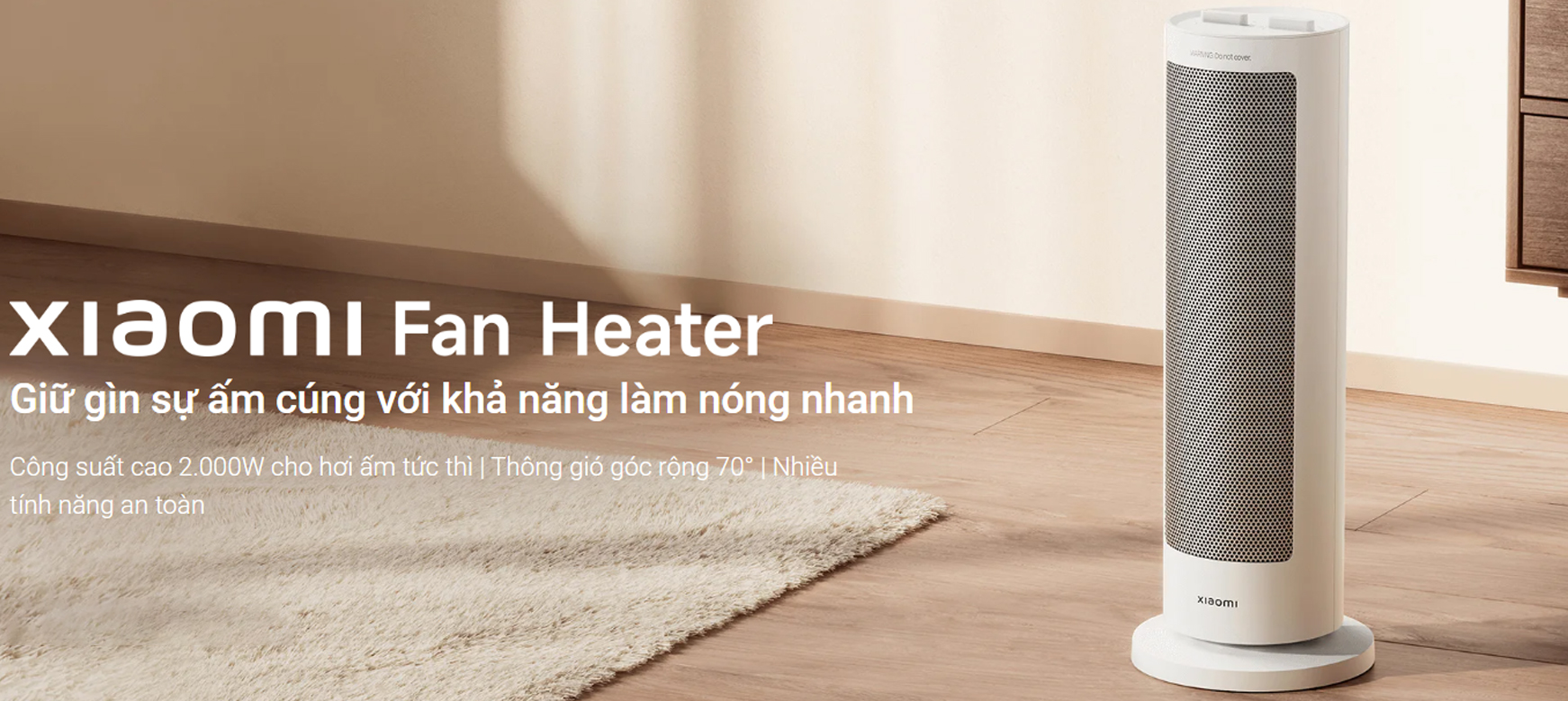 Quat suoi gom PTC Xiaomi Fan Heater EU 2000W LSNFJ03ZMEU bigmivn