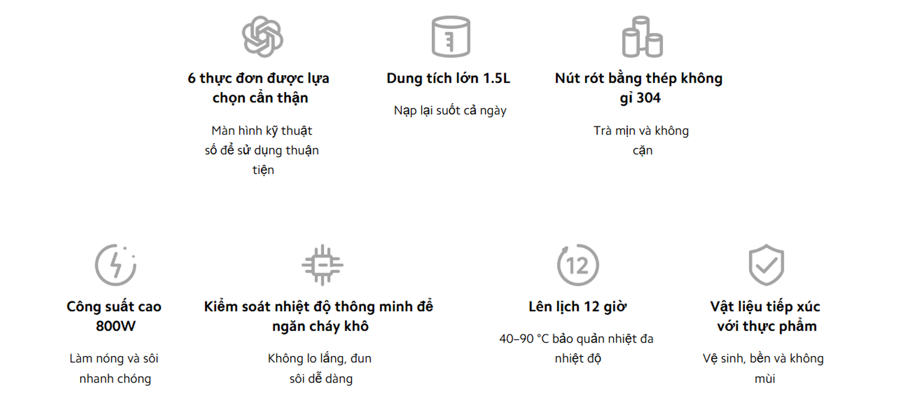 Ấm đun nước đa năng Xiaomi Multifunctional Kettle 1.5L EU - Chính hãng 3 Xiaomi Multifunctional Kettle 1.5L bigmivn 1