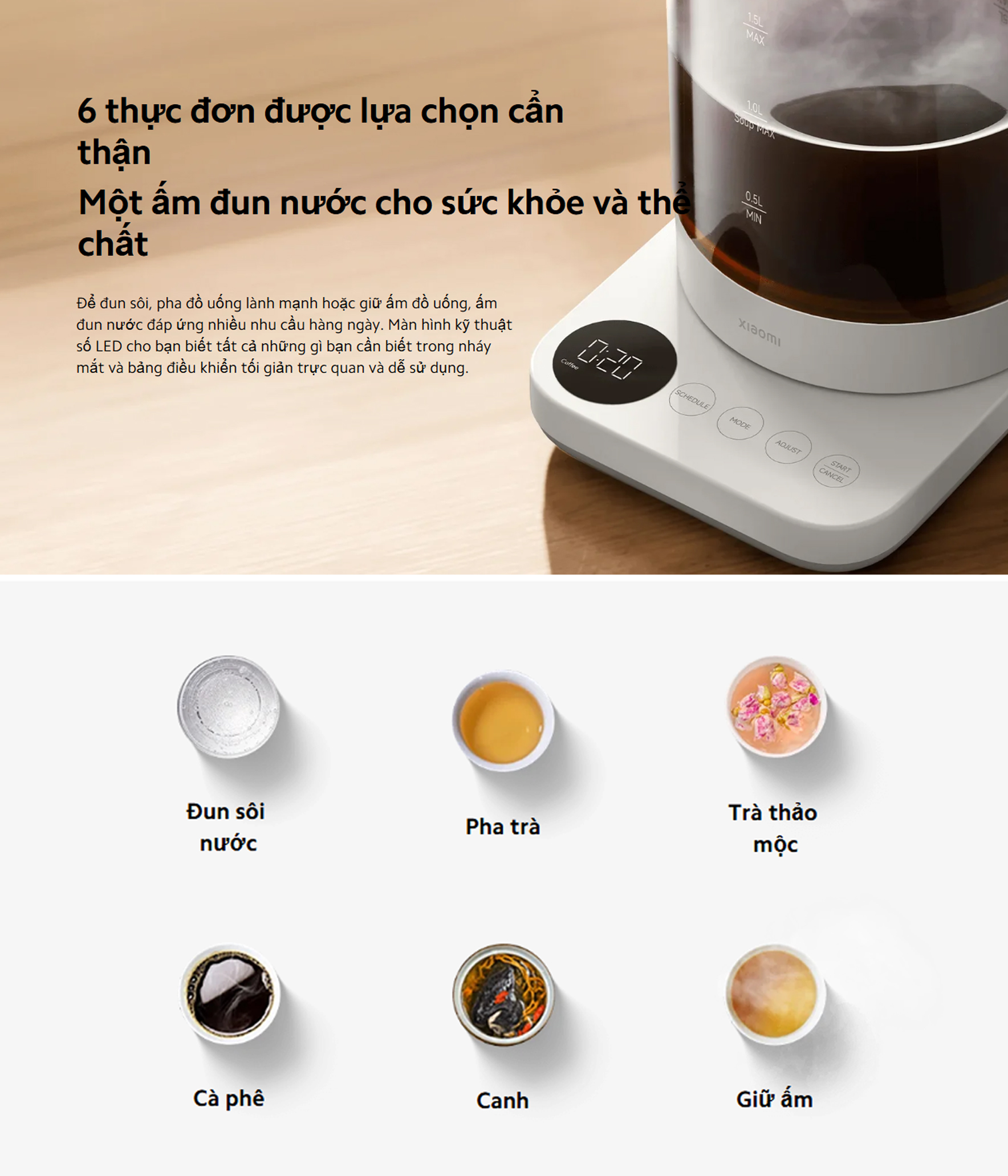 Ấm đun nước đa năng Xiaomi Multifunctional Kettle 1.5L EU - Chính hãng 5 Xiaomi Multifunctional Kettle 1.5L bigmivn 2