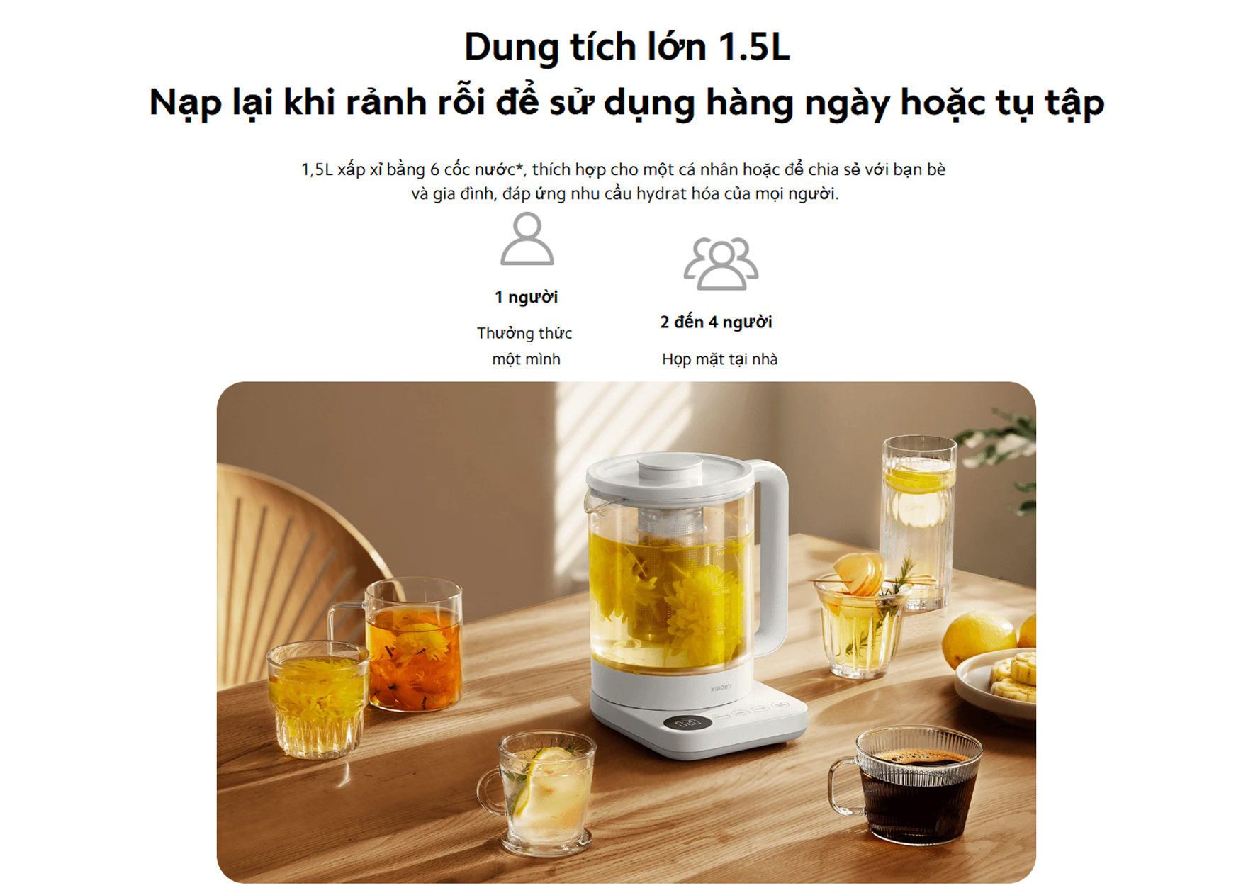 Ấm đun nước đa năng Xiaomi Multifunctional Kettle 1.5L EU - Chính hãng 4 Xiaomi Multifunctional Kettle 1.5L bigmivn 4