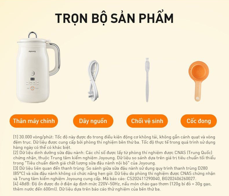 Máy nấu sữa hạt đa năng Joyoung JSM-125 | Dung tích 0.3L/0.8L | Công suất 500W/150W - Chính hãng 12 May nau sua hat da nang Joyoung JSM 125 bigmivn 10