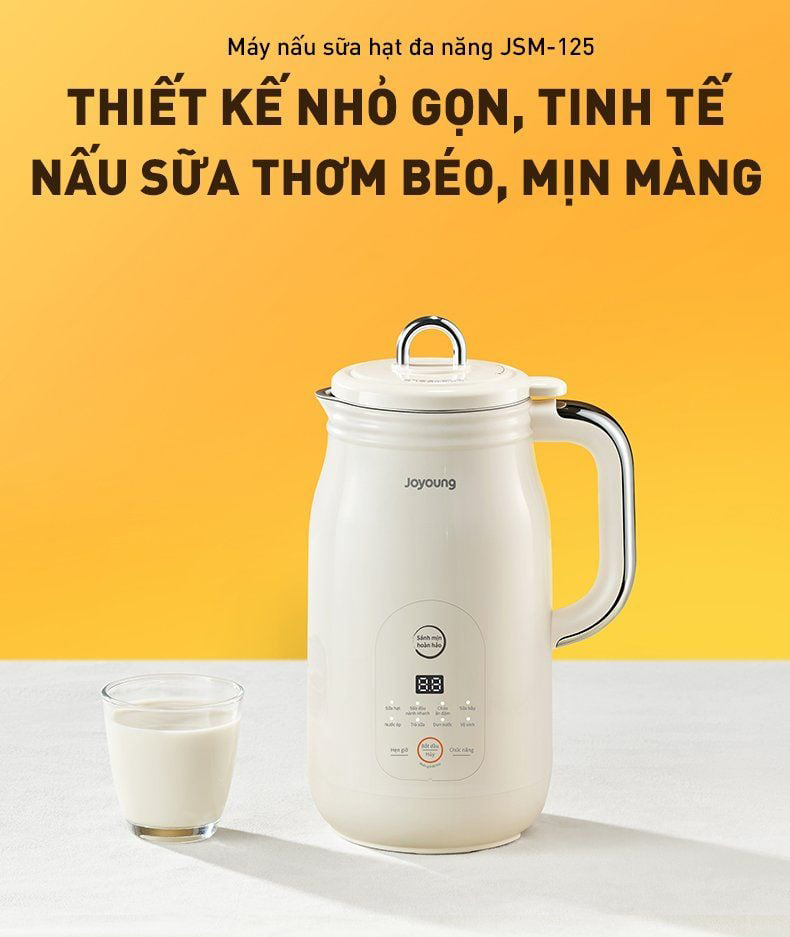 Máy nấu sữa hạt đa năng Joyoung JSM-125 | Dung tích 0.3L/0.8L | Công suất 500W/150W - Chính hãng 2 May nau sua hat da nang Joyoung JSM 125 bigmivn
