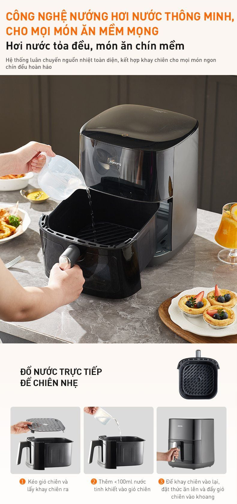 Nồi chiên không dầu Joyoung JAF-579 - Dung tích 6L | Công suất 2100W - Chính hãng 7 Noi chien khong dau Joyoung JAF 579 bigmivn 11