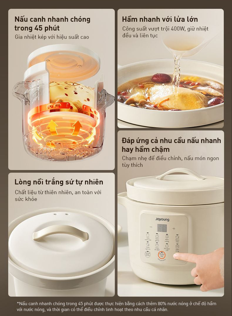 Nồi nấu chậm Joyoung JSC-316 dung tích 3L | Công suất 400W - Chính hãng 3 Noi nau cham Joyoung JSC 316 dung tich 3L bigmivn 1