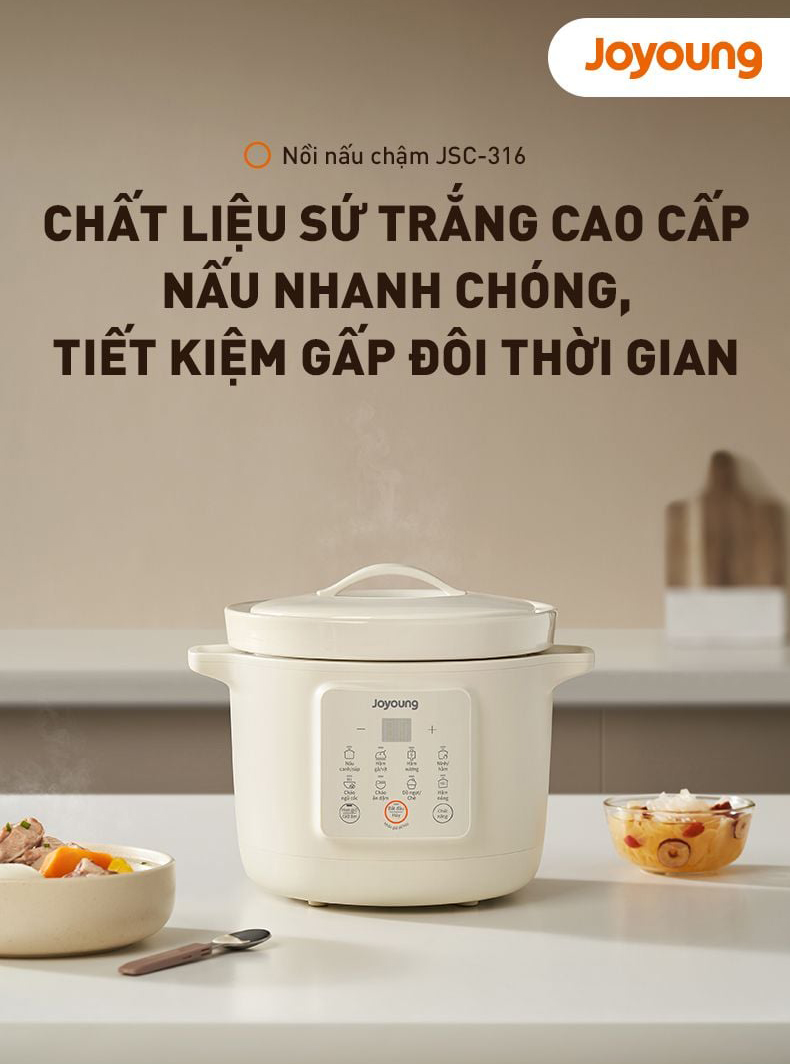 Nồi nấu chậm Joyoung JSC-316 dung tích 3L | Công suất 400W - Chính hãng 2 Noi nau cham Joyoung JSC 316 dung tich 3L bigmivn