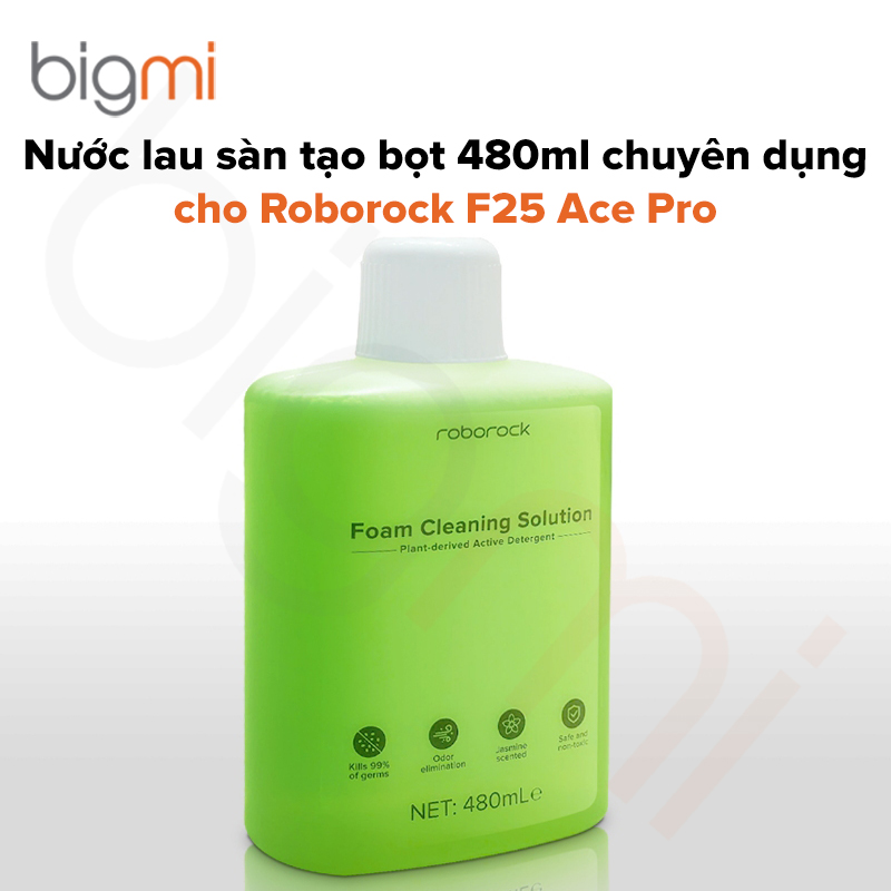 Nước lau sàn tạo bọt 480ml cho Roborock F25 Ace Pro - Chính hãng