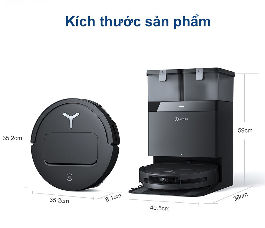 Thông số kích thước Robot hút bụi Ecovacs Deebot T50 Pro Gen 2