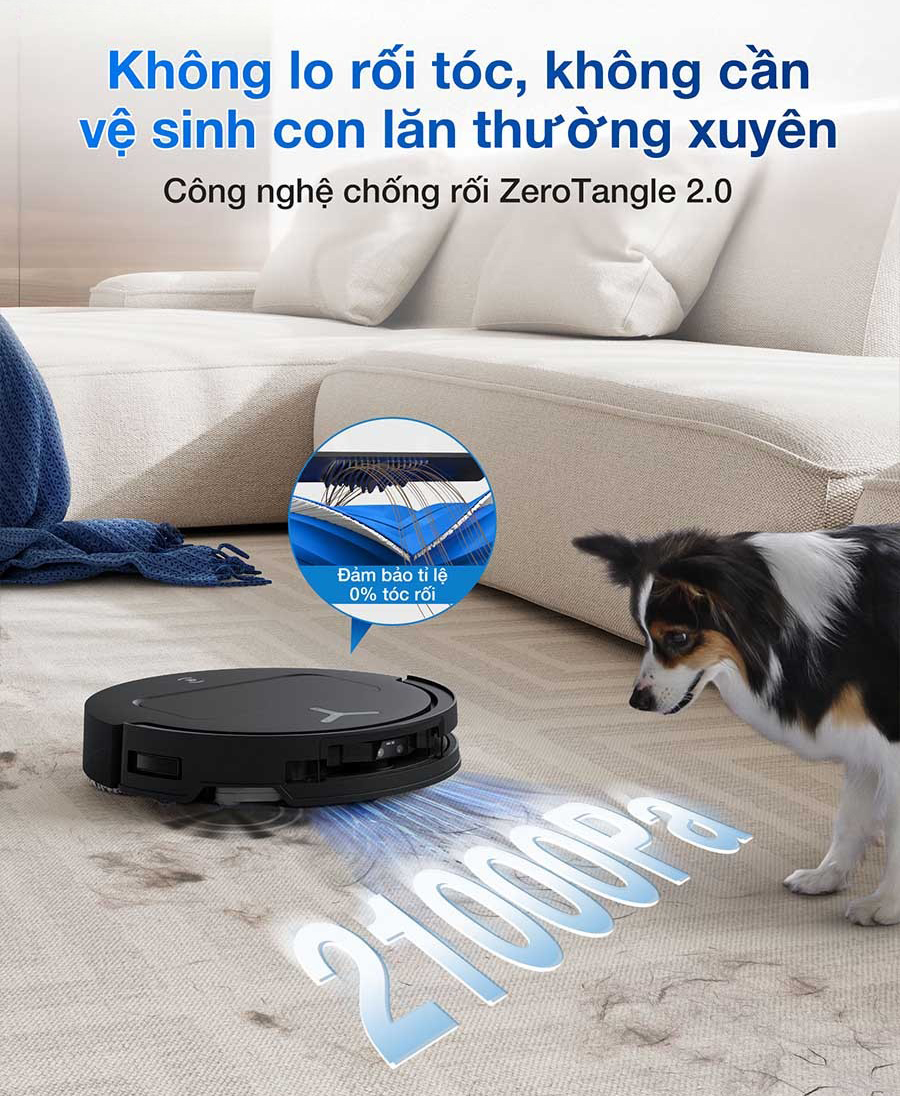 Lực hút 21000Pa mạnh mẽ của động cơ HyperForce trên T50 Pro Gen 2