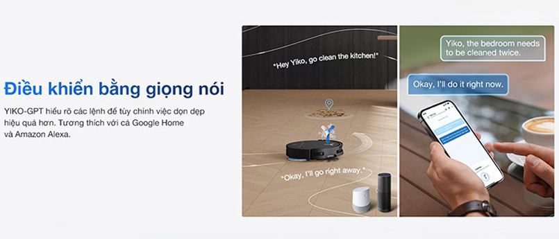 Trợ lý giọng nói YIKO trên Ecovacs T50 Pro Gen 2