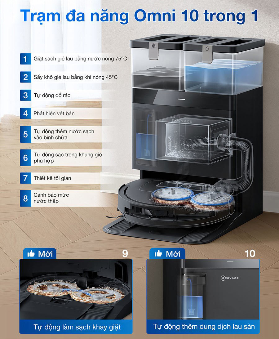 Trạm sạc OMNI toàn năng của Ecovacs Deebot T50 Pro Gen 2