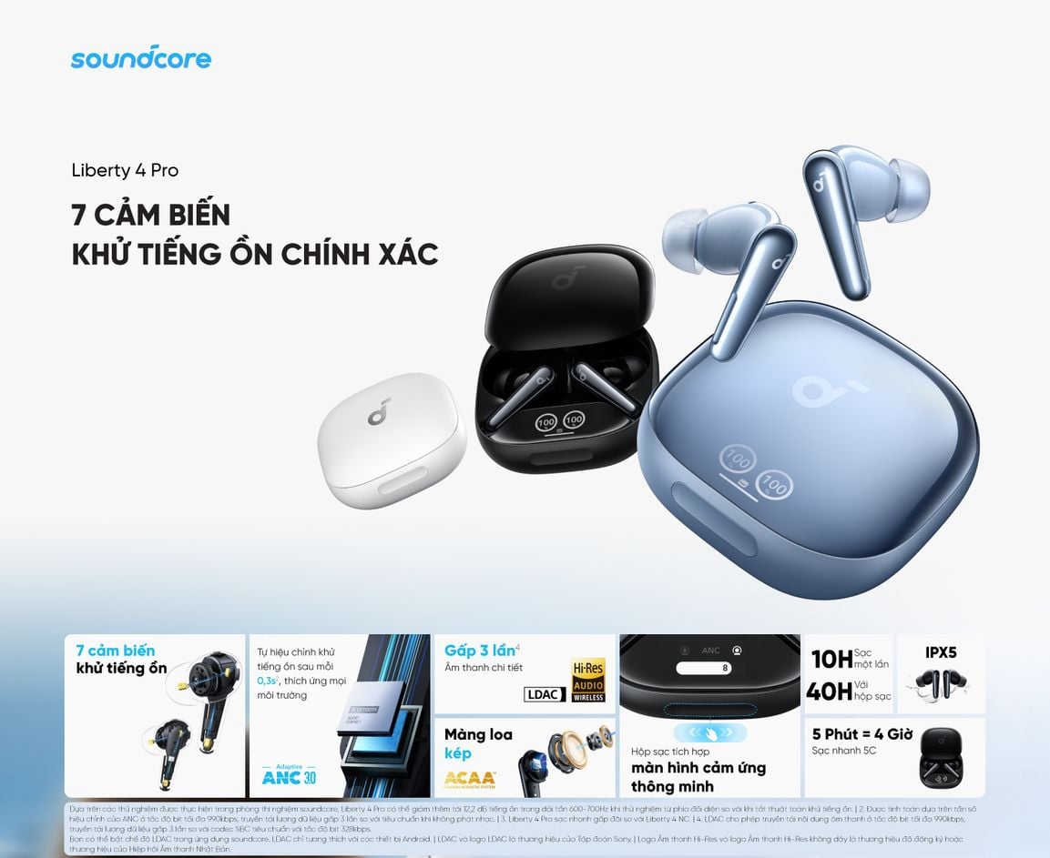 Tai nghe Bluetooth Anker Soundcore Liberty 4 Pro bigmivn