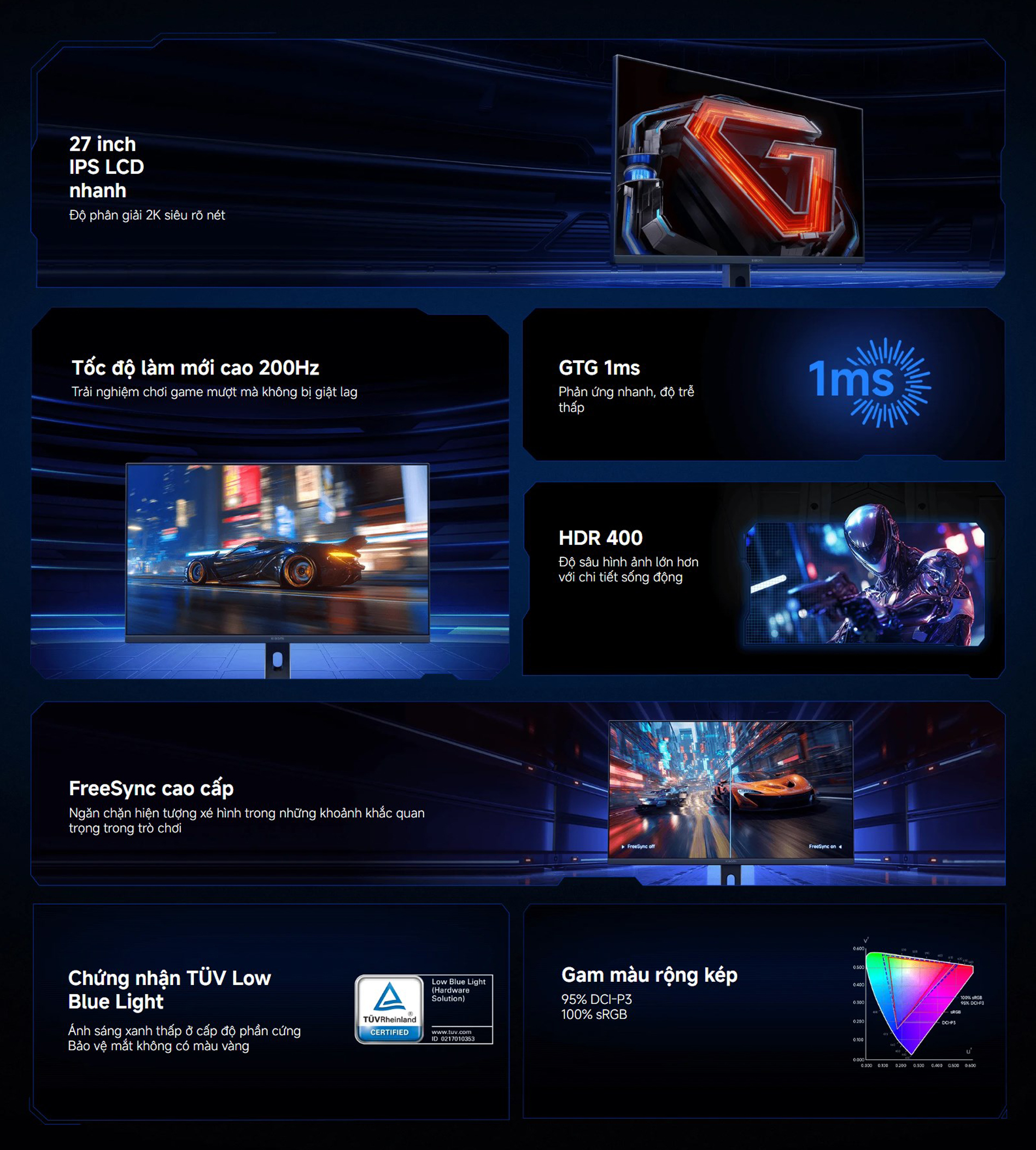 Màn hình Gaming Monitor 2K Xiaomi G27Qi 2026 27 inch (2K/IPS LCD/200HZ/1MS) ELA6556EU - Quốc Tế 3 Man hinh Gaming Monitor 2K Xiaomi G27Qi 2026 27 inch bigmivn 1