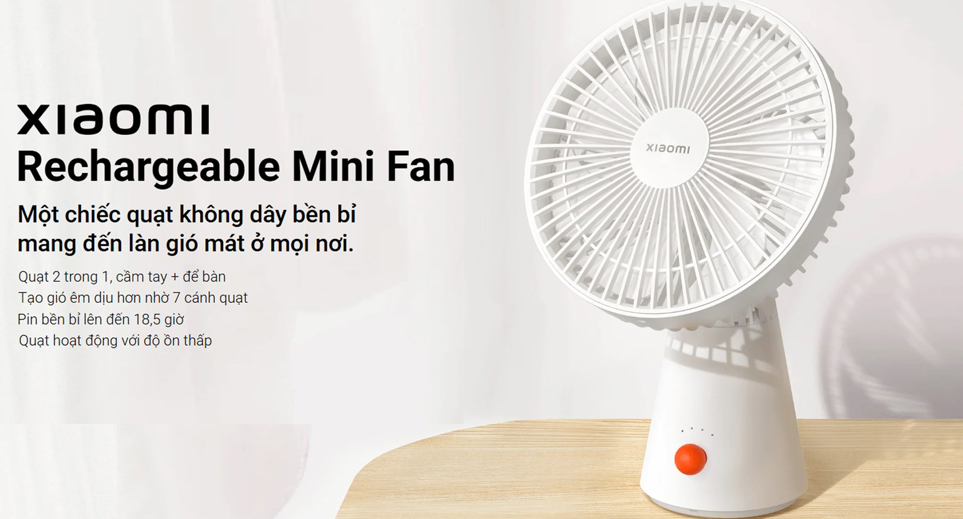 Quat tich dien mini Xiaomi Rechargeable Mini Fan bigmivn 1