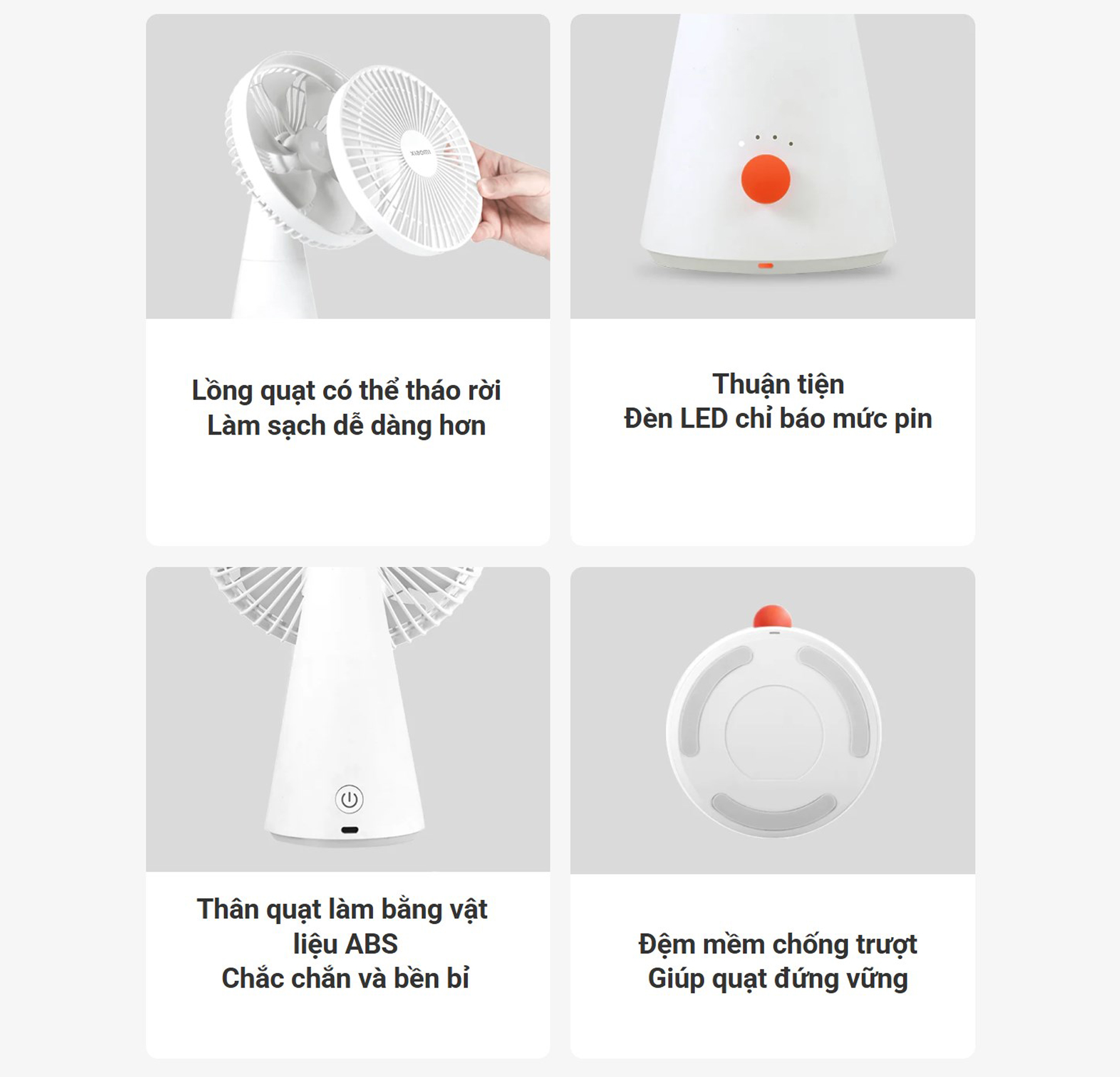 Quat tich dien mini Xiaomi Rechargeable Mini Fan bigmivn 13