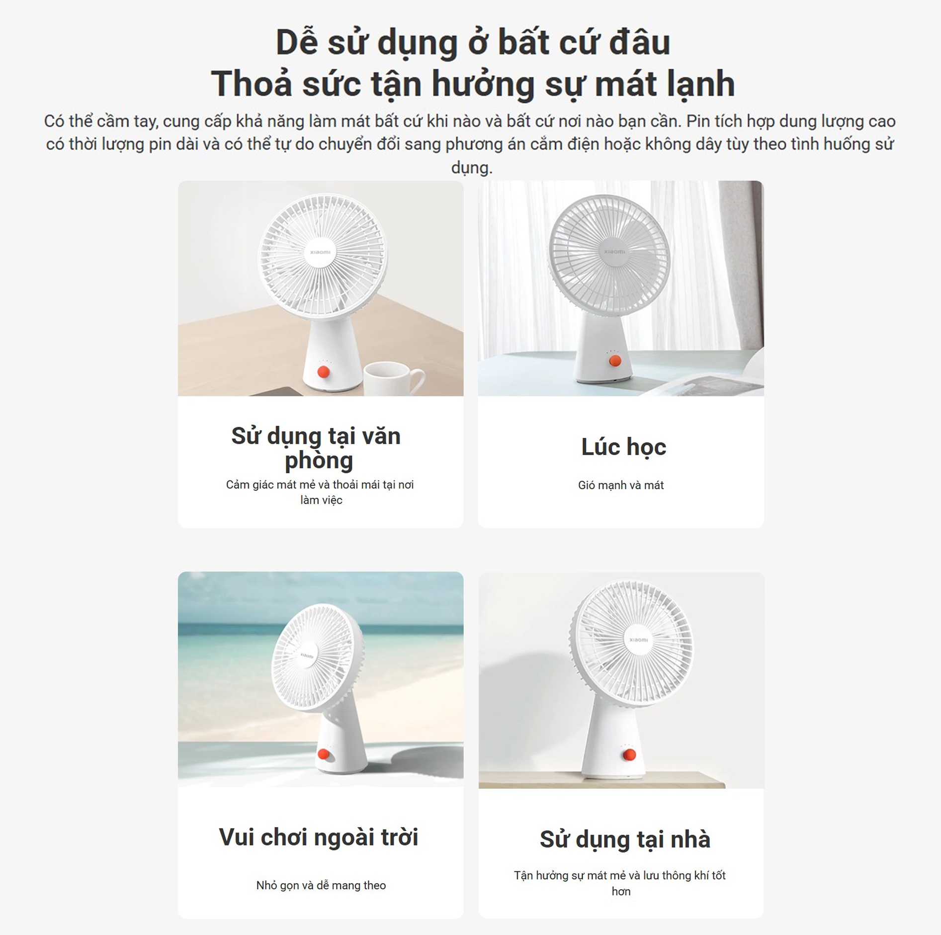 Quat tich dien mini Xiaomi Rechargeable Mini Fan bigmivn 3