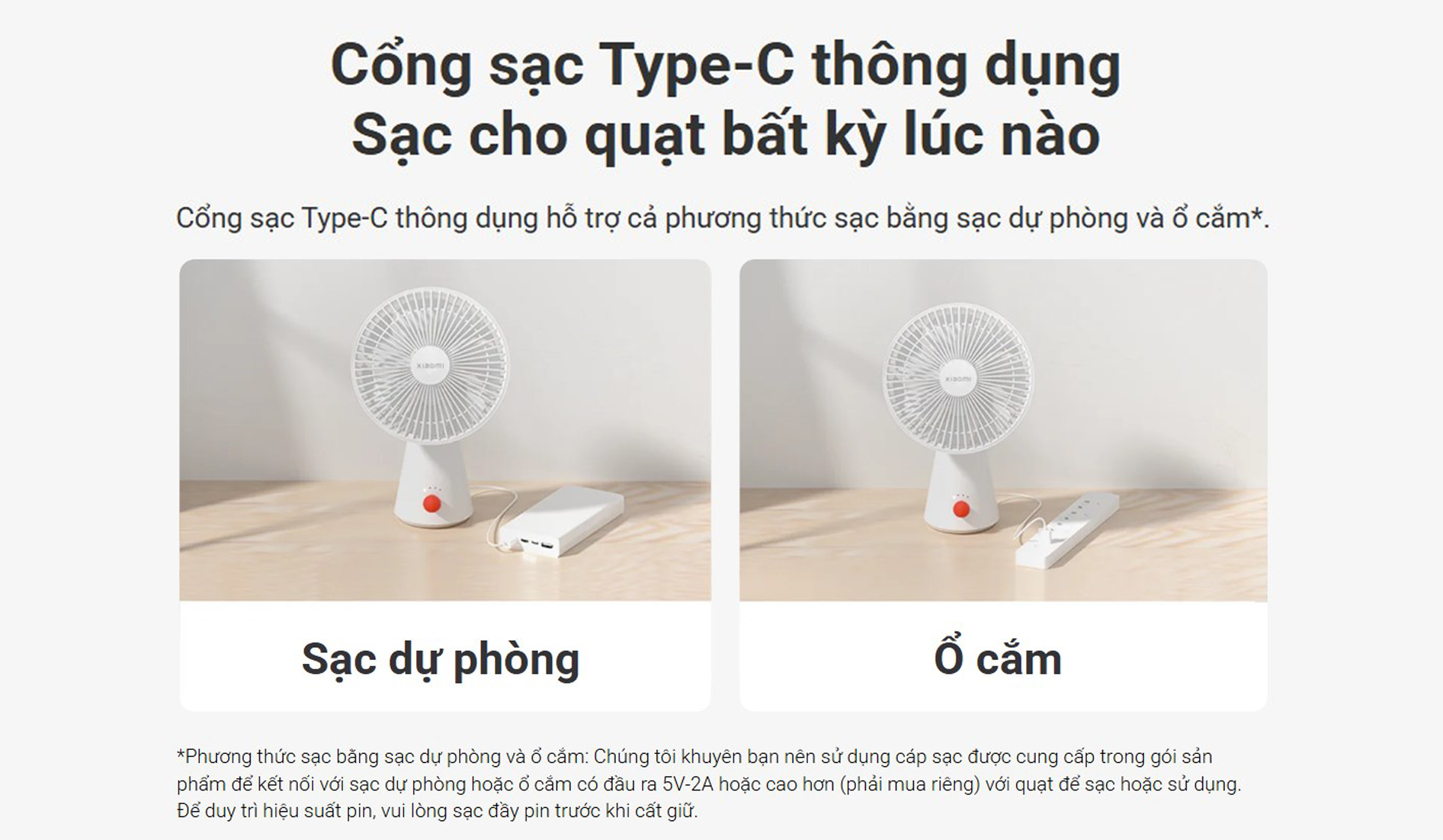 Quat tich dien mini Xiaomi Rechargeable Mini Fan bigmivn 5