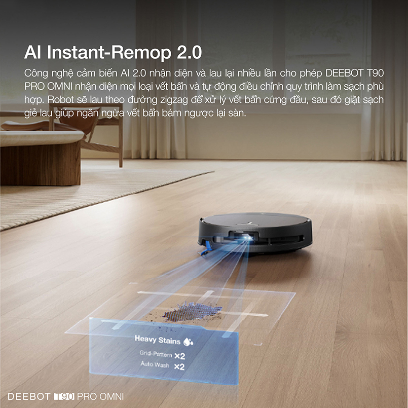 Robot hút bụi lau nhà Ecovacs Deebot T90 Pro Omni - Chính hãng Quốc Tế 14 Robot hut bui lau nha Ecovacs Deebot T90 Pro Omni bigmivn 18