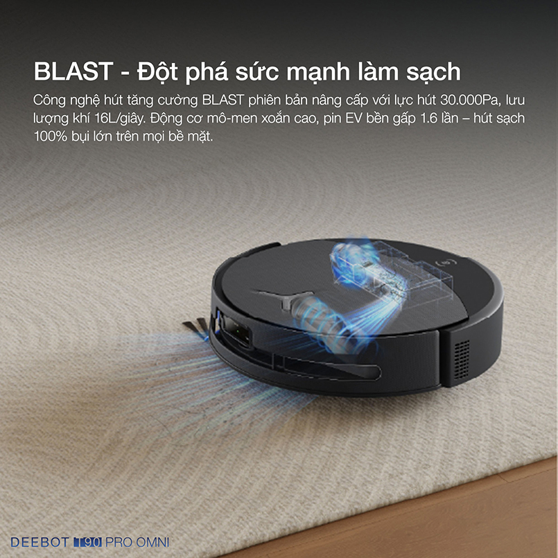 Robot hút bụi lau nhà Ecovacs Deebot T90 Pro Omni - Chính hãng Quốc Tế 6 Robot hut bui lau nha Ecovacs Deebot T90 Pro Omni bigmivn 2