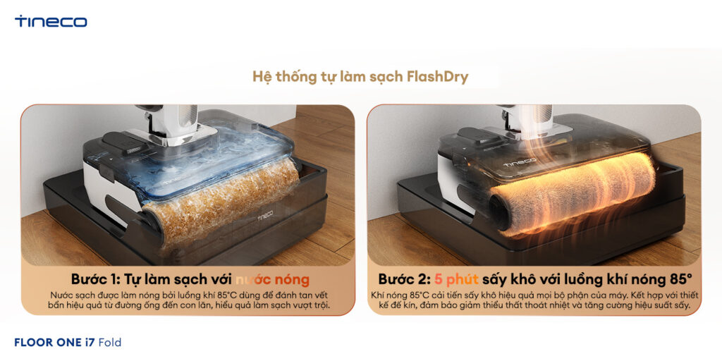 May hut bui lau san kho uot Tineco Floor One i7 Fold chinh hang bigmivn 9 1