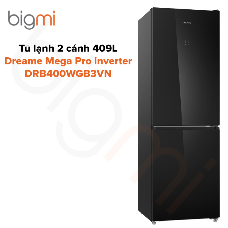 Tủ lạnh Dreame 409L Mega Pro inverter 2 cánh mặt kính DRB400WGB3VN