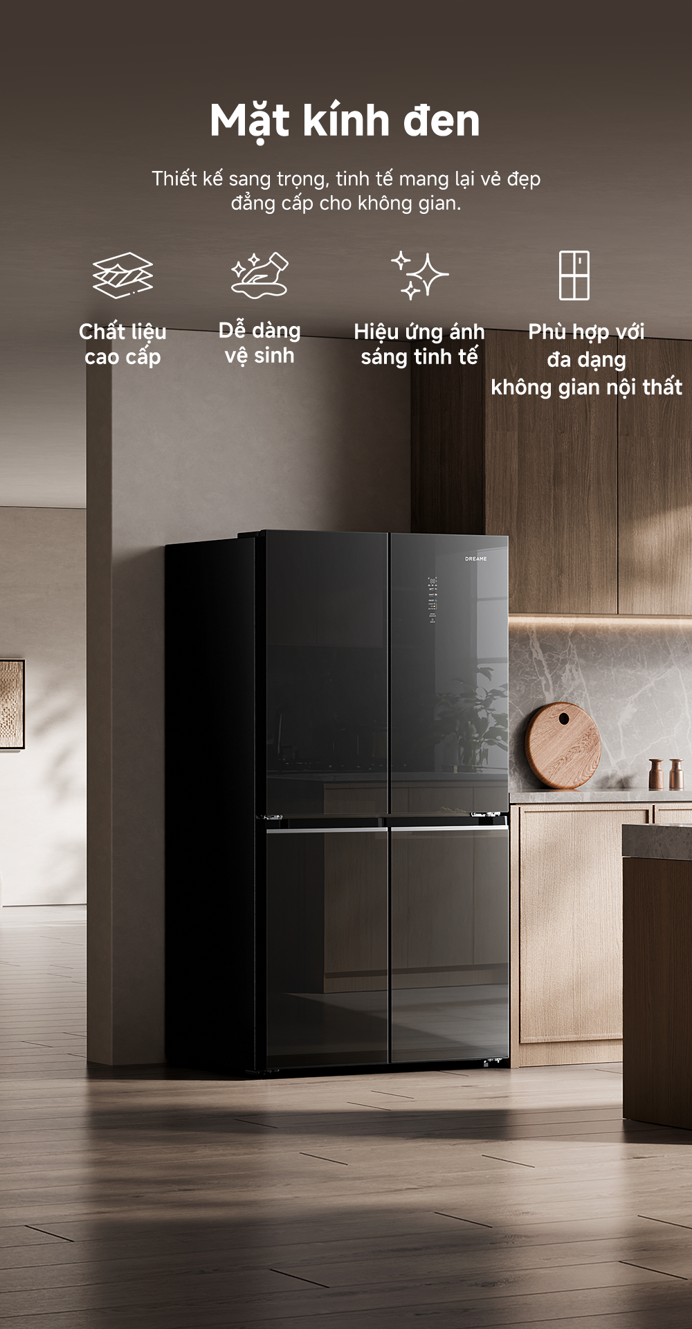 Tu lanh Dreame 600L Dual inverter DRC600WGB4VN tinh nang 1